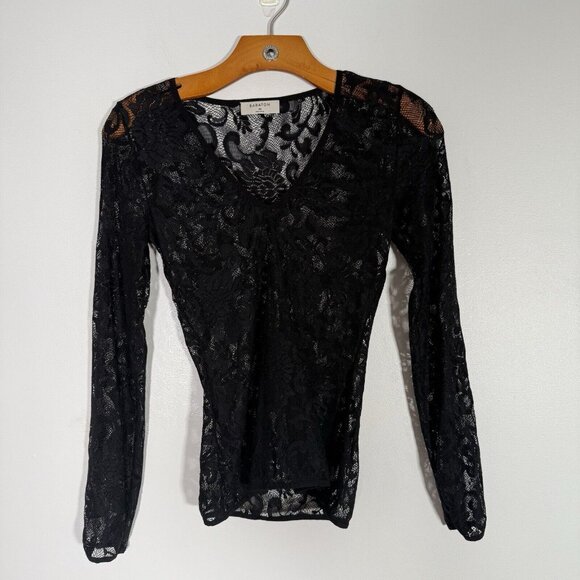 Aritzia Tops - Atitzia Babaton Mesh Long Sleeve Top Corporate Goth Whimsigoth Feminine Lace XS